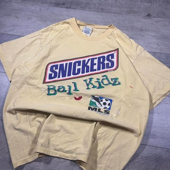 MLS Other - vintage Y2Kdistressed soccer, MLS Snickers promo T-shirt‎ size XL